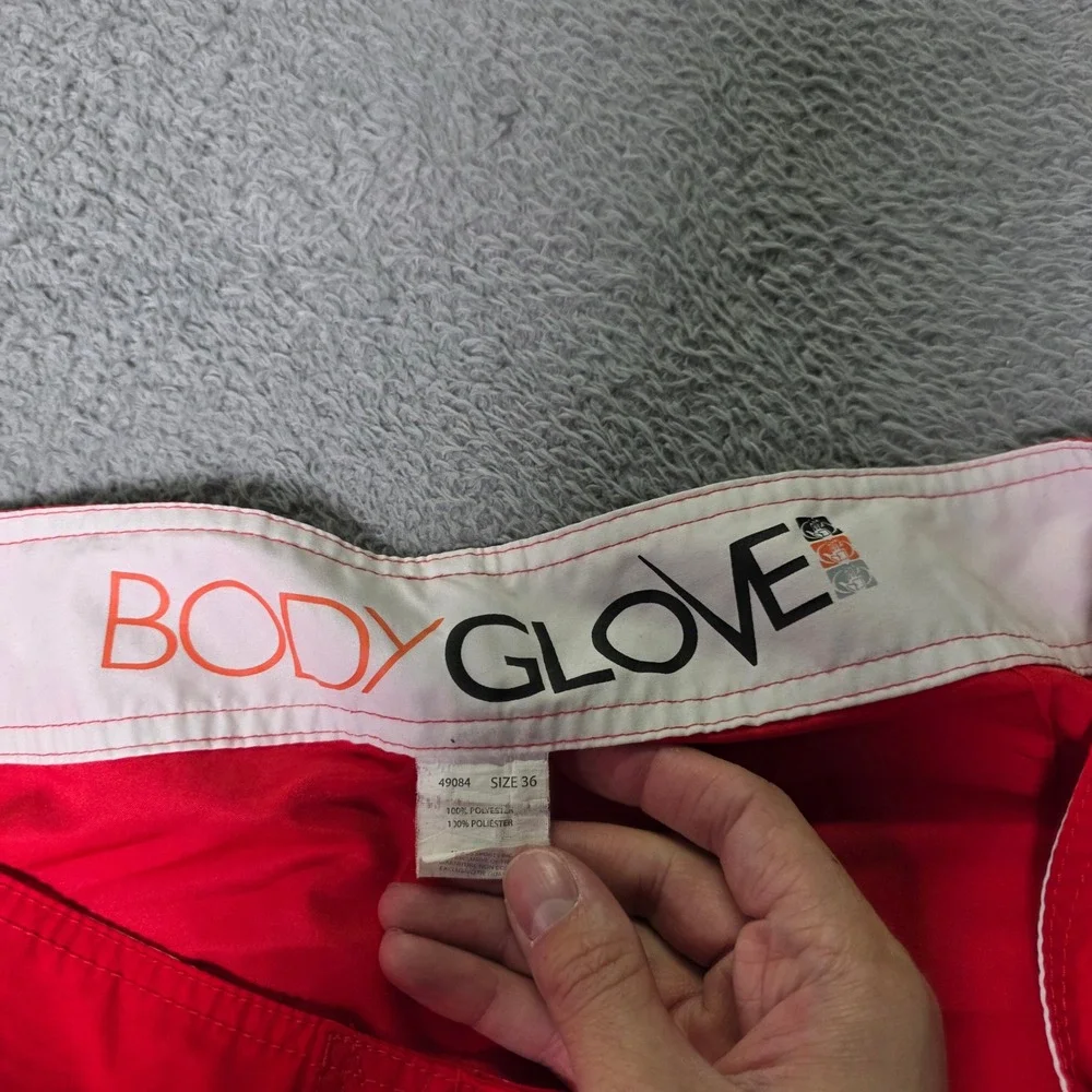 Body Glove Mens 36 Board Shorts Red Lace Up Cargo Pocket Surf Swim Trunks
